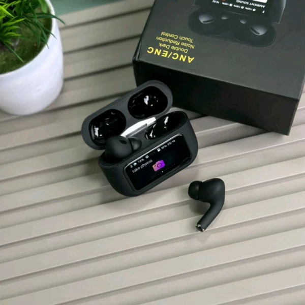 Smart Display TWS Earbuds | With Active ANC + ENC | Wireless Charging Supported - Image 2