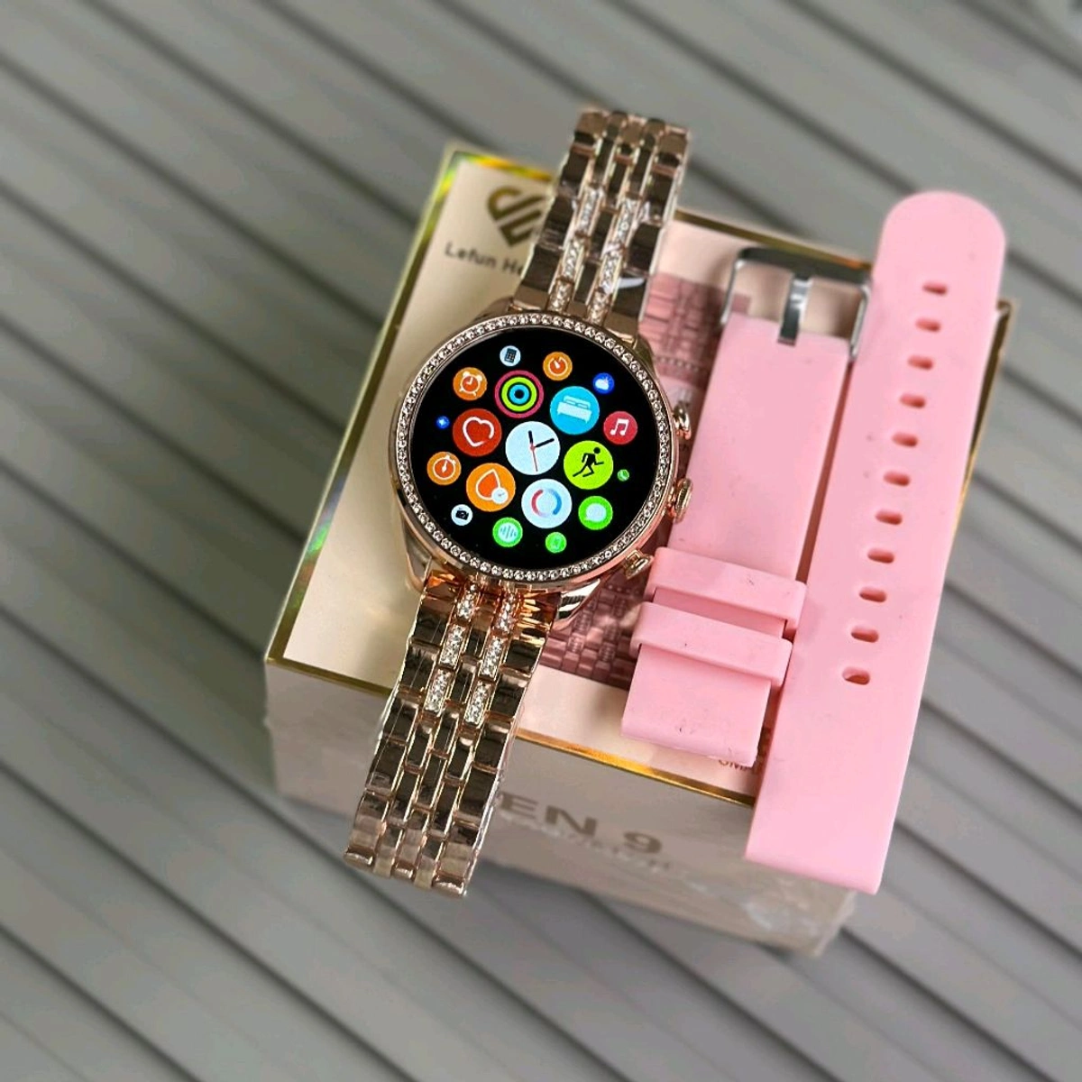 Generation 9 Diamond-Bezel Smartwatch,Dual Strap