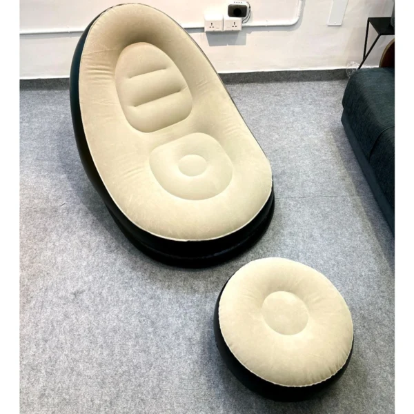 Filling Bean Bag 2 Set Portable Inflatable Lazy Sofa Bed Outdoor Beach Garden PVC 2 Seater Inflatable Sofa