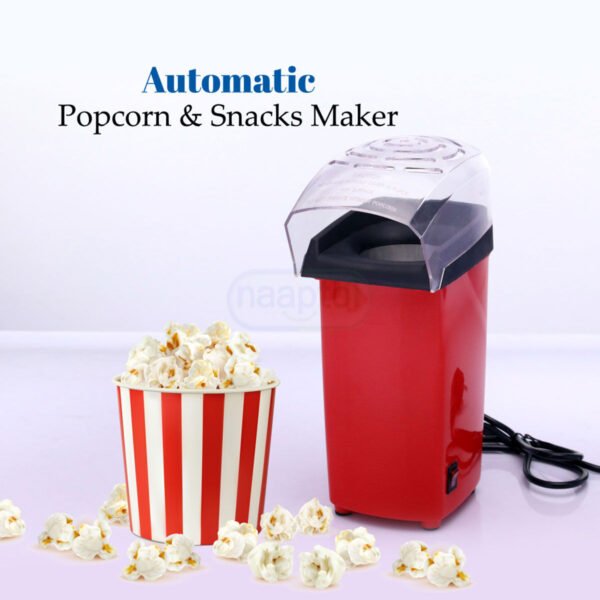 Oil-Free Hot Air Popcorn Maker – Quick, Easy, & Healthy Snack for Home